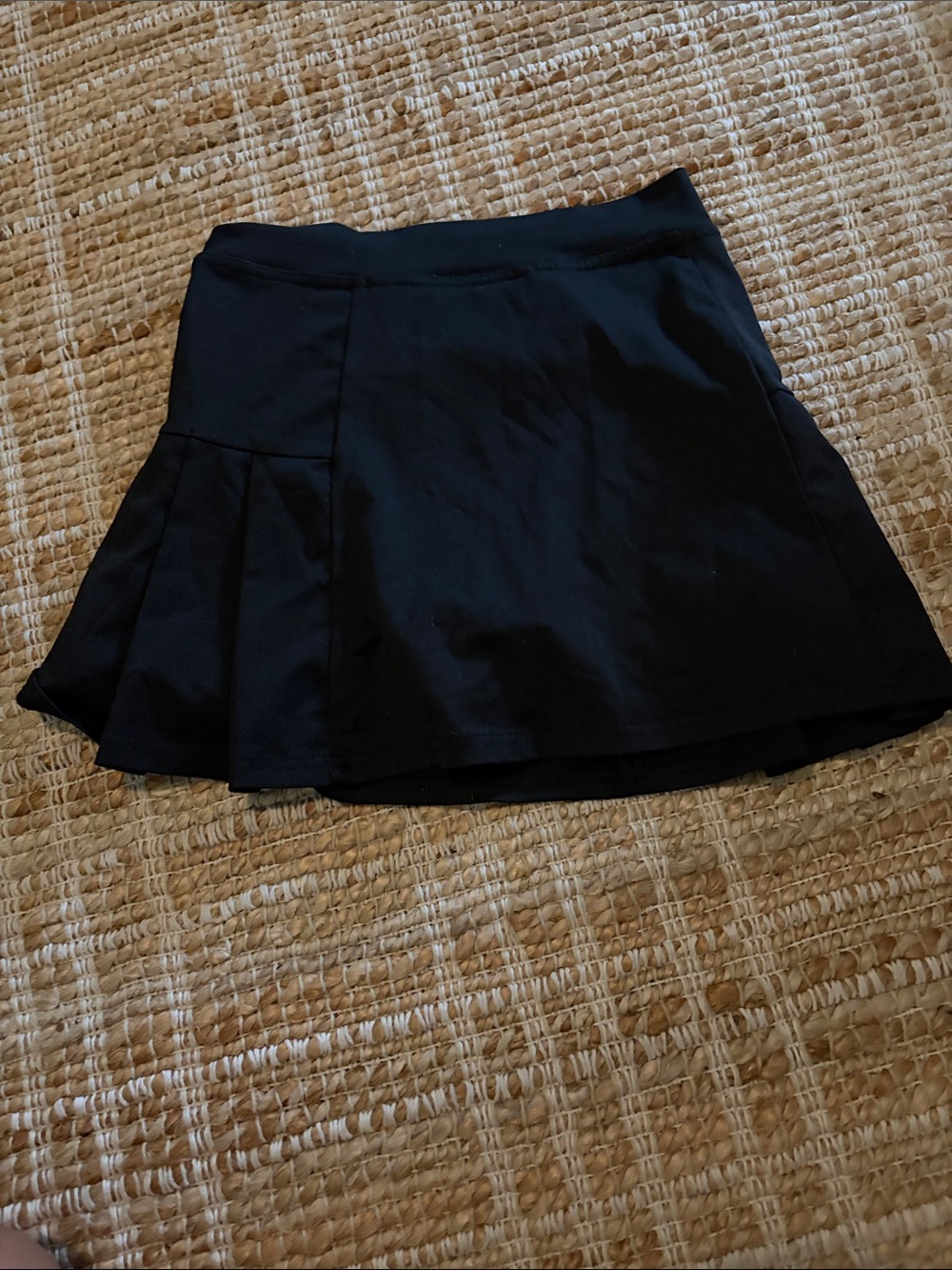 Women's Black Pleated A-Line Skirt